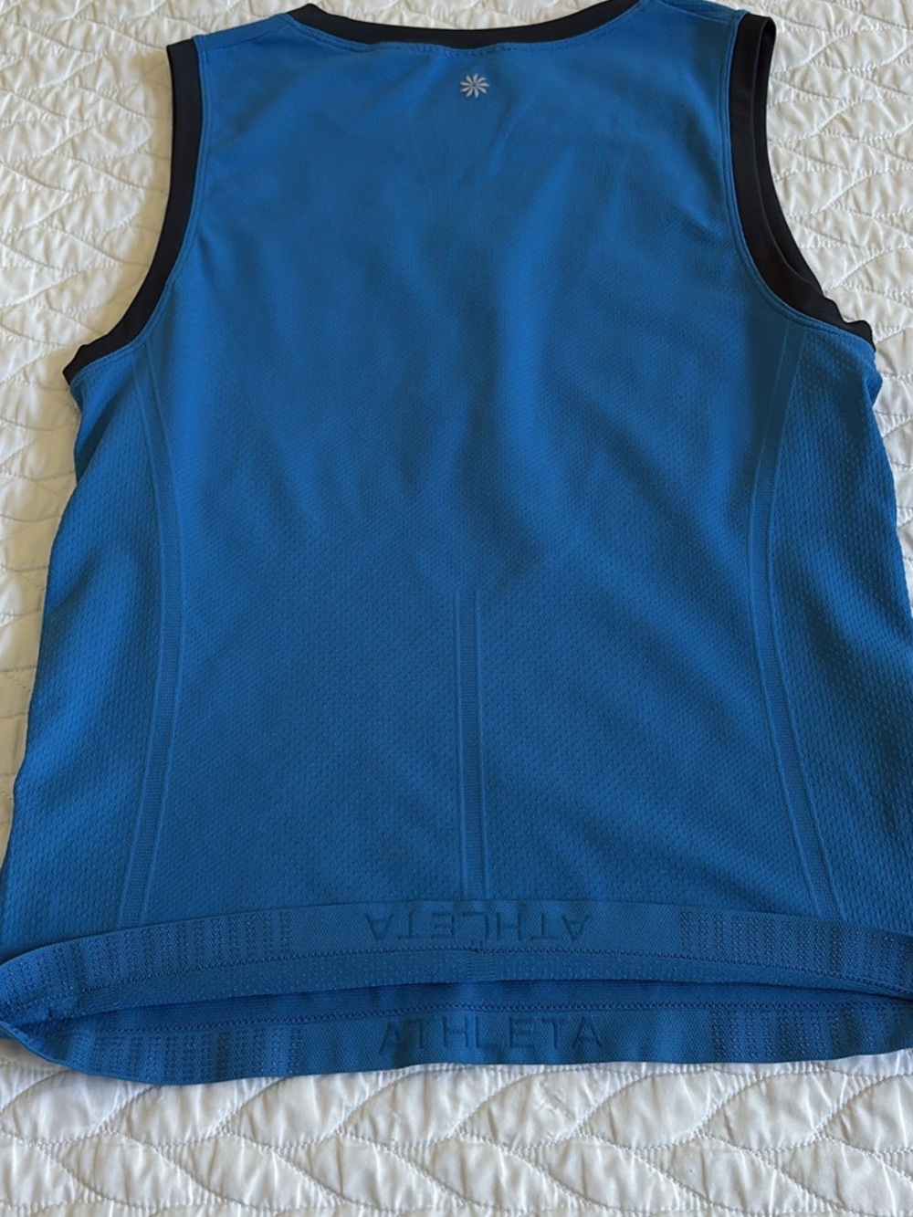 Athleta Momentum Flex Muscle Tank.  Blue with Black Trim Women’s Medium. - Picture 3 of 4